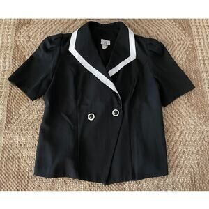 vintage CB Made In USA Black and White MOD 80s Blazer SZ 16 WP